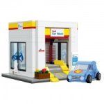 CaDA Shell Fuel Station Car Wash 294 Pieces (Unassembled Brick Build Kit) - C66030W