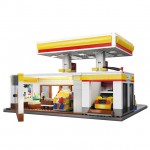 CaDA Shell Retail Petrol Fuel Station 1309 Pieces (Unassembled Brick Build Kit) - C66026W