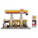 CaDA Shell Retail Petrol Fuel Station 1309 Pieces (Unassembled Brick Build Kit) - C66026W