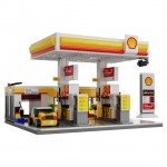 CaDA Shell Retail Petrol Fuel Station 1309 Pieces (Unassembled Brick Build Kit) - C66026W