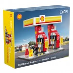 CaDA Shell Petrol Fuel Station with Motorcycle 305 Pieces (Unassembled Brick Build Kit) - C66028W