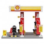 CaDA Shell Petrol Fuel Station with Motorcycle 305 Pieces (Unassembled Brick Build Kit) - C66028W