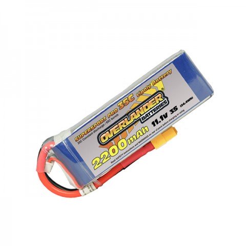 Overlander Supersport LiPo Battery 2200mAh 3S 11.1v 35C with XT60 Connector Fitted - OL-2646