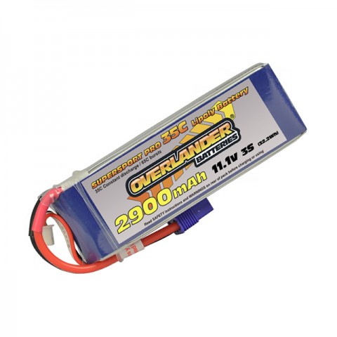 Overlander Supersport 2900mAh 3S 11.1v 35C LiPo Battery with EC3 Connector - OL-2776