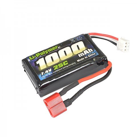 FTX Tracer and BlackZon Slyder LiPo 7.4v 1000mAh 25C Battery with Deans Connector - FTX9791