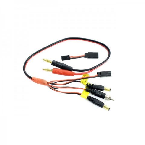 Logic RC Charge Lead 4mm Connector to Glow Clip, Bec, JR, Futaba and TX Connectors - LGL-CLMIC