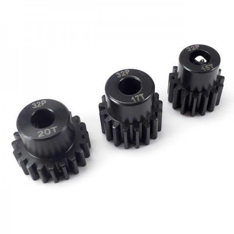 RC Overhaul 0.8 Mod Pinion Gear Set 15T, 17T and 20T for 5mm Shaft (Pack of 3 Gears) - RCO-UN001